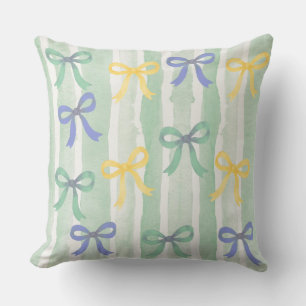 Cojín Decorativo Lazos pastel con patrón de cinta pintada a mano