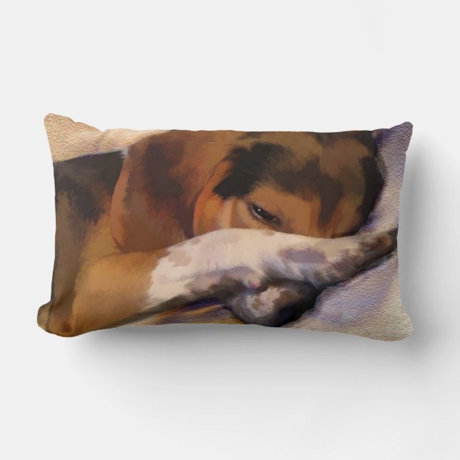 Cojín decorativo Lazy Beagle (Anverso)