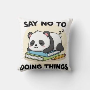 Cojín Decorativo Lazy Panda Personalizado durmiendo con curiosa cit