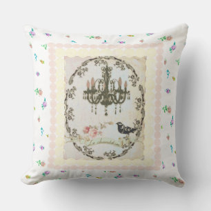 Cojín Decorativo Le Chandelier Rosa colorido brotes Pillow Reversib