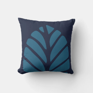 Cojín Decorativo Leaf azul minimalista