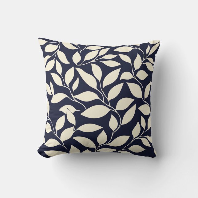 Cojín Decorativo Leaf de medianoche (Anverso)