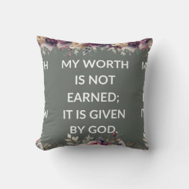 Cojín Decorativo Leafy pillow with a simple religious quote