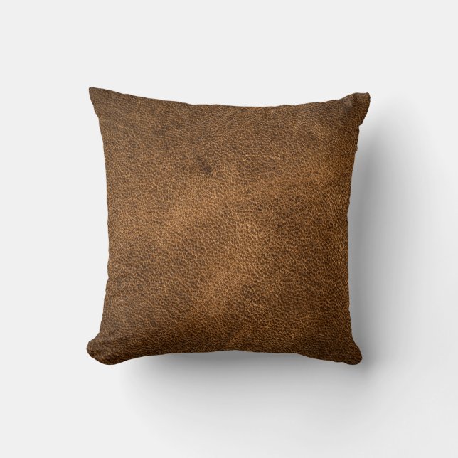Cojín Decorativo Leather marrón antigua: fondo texturado (Anverso)