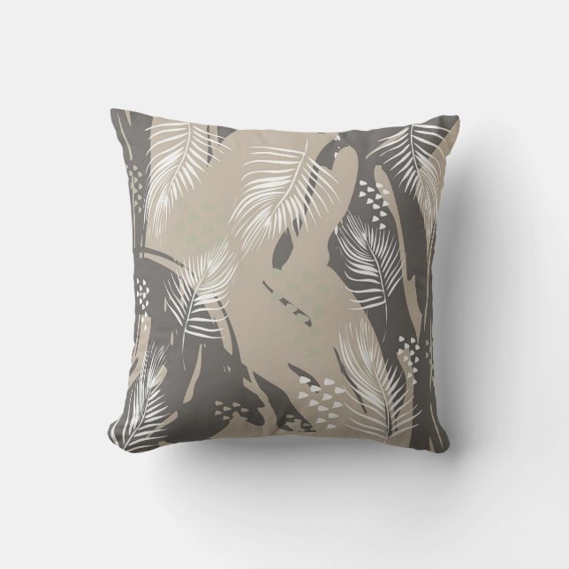 Cojín Decorativo Leaves and gray pattern (Anverso)