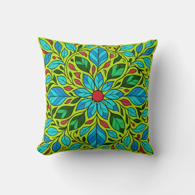 Cojín Decorativo Leaves Mandala Design  (Anverso)