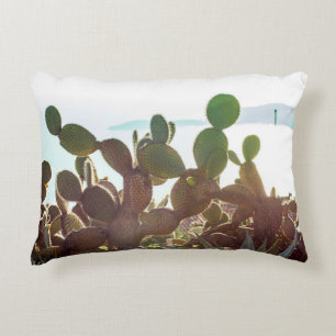 Cojín Decorativo Leaves of cactus. Plant outdoor with flare light i