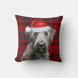 Cojín Decorativo Lebrel Irlandés Navideño Cuadro Rojo Fiesta