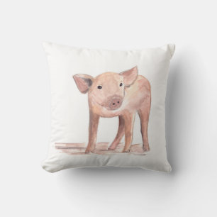 Cojín Decorativo Leche de cerdo de bebé arte Animal Watercolor Farm