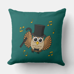 Cojín Decorativo Lechuza bailarina con Personalizado de notas music