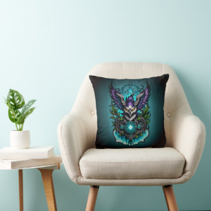 Cojín Decorativo Lechuza con elementos mágicos.