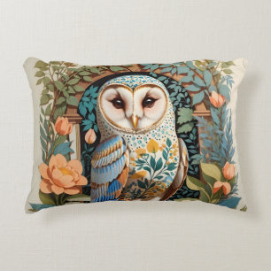 Cojín Decorativo Lechuza de grano con estampado floral de época