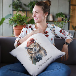 Cojín Decorativo Lechuza de invierno encantada, personalizado