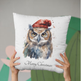Cojín Decorativo Lechuza de invierno encantada, personalizado