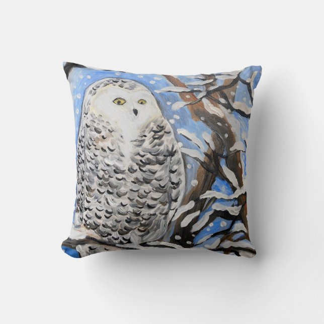 Cojín Decorativo Lechuza de Nieve (Anverso)