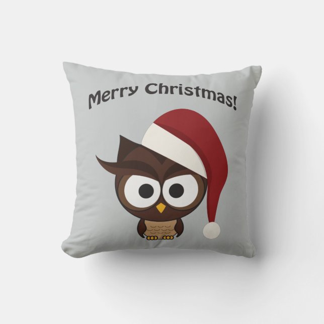 Cojín Decorativo Lechuza furiosa de navidad (Anverso)