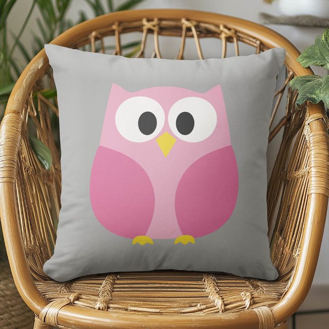 Cojín Decorativo Lechuza Personalizado pequeña - Nombre personaliza (Cute Whimsical Owl Pillow)