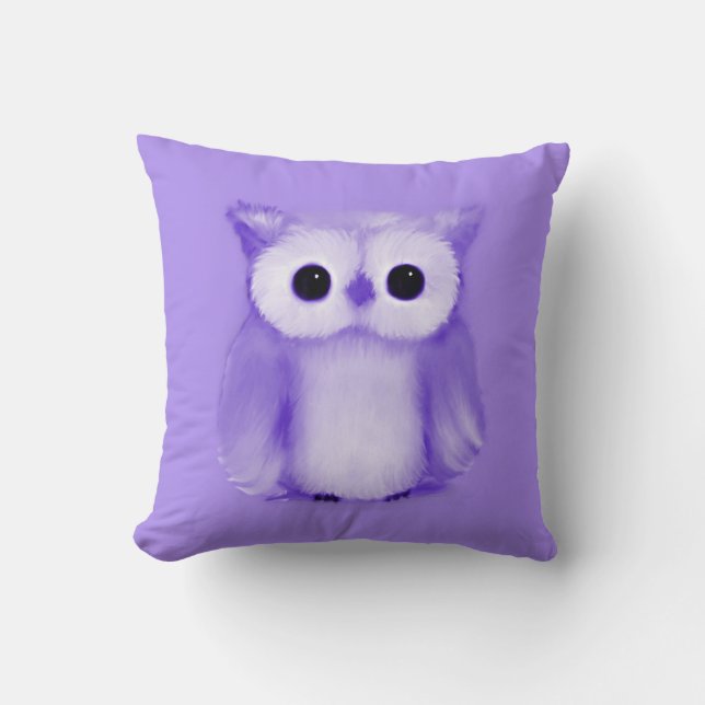 Cojín Decorativo Lechuza púrpura (Anverso)
