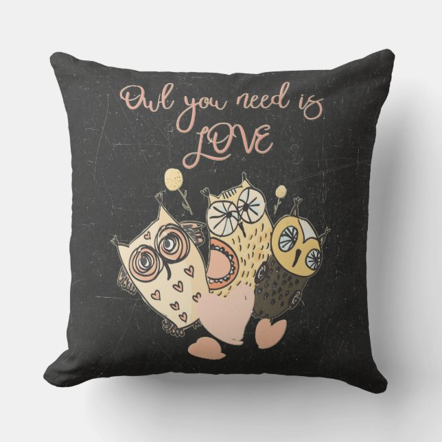 Cojín Decorativo Lechuza que necesitas es AMOR (Anverso)