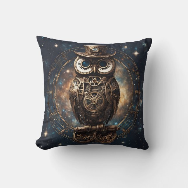 Cojín Decorativo Lechuza Steampunk (Anverso)