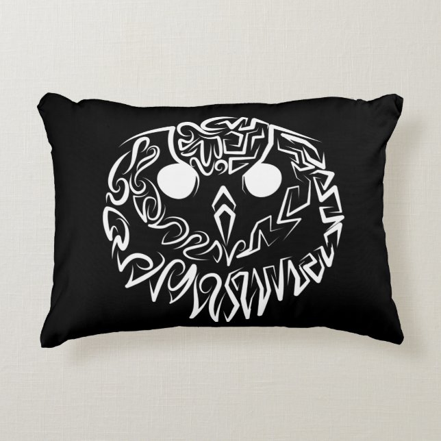 Cojín Decorativo Lechuza Tribal Negra y Blanca (Anverso)