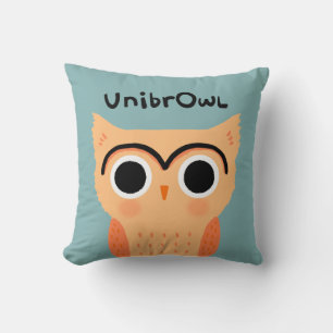 Cojín Decorativo Lechuza UnibrOwl   Lechuza graciosa de las cejas