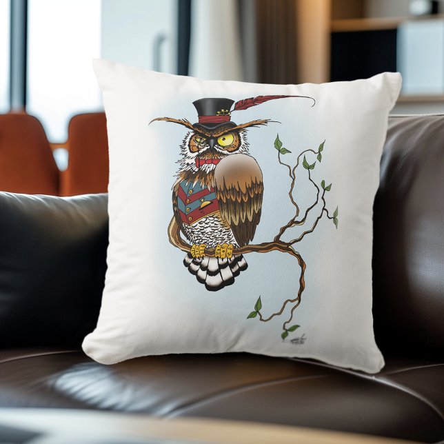 Cojín Decorativo Lechuza victoriana Steampunk (Subido por el creador)