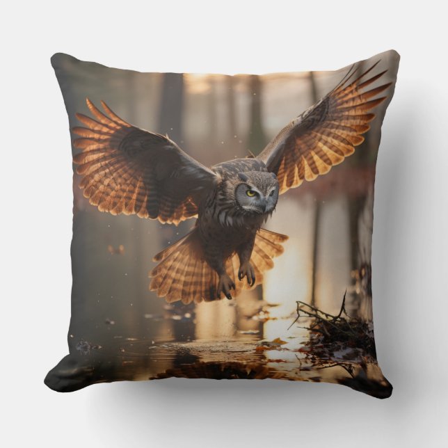 Cojín Decorativo Lechuzas al atardecer (Anverso)