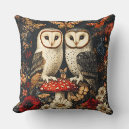 Cojín Decorativo Lechuzas, polillas y hongos