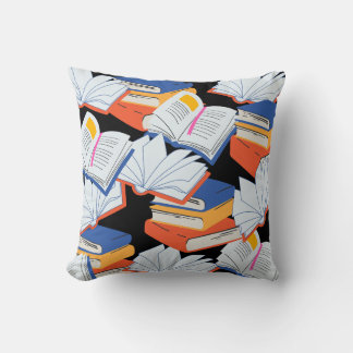 Cojín Decorativo Lectura del Club de Libros de Libros Azules Rojos