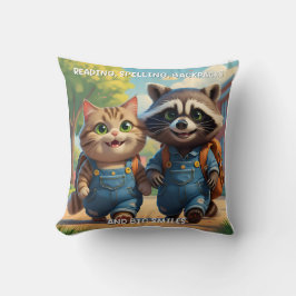 Cojín Decorativo Lectura, ortografía, mochilas y sonrisas