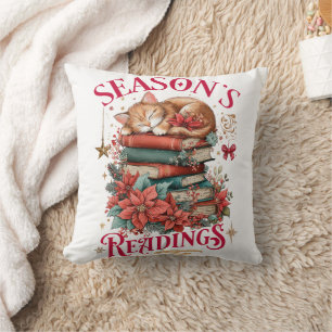 Cojín Decorativo Lecturas de Temporada Gatito Acogedor 