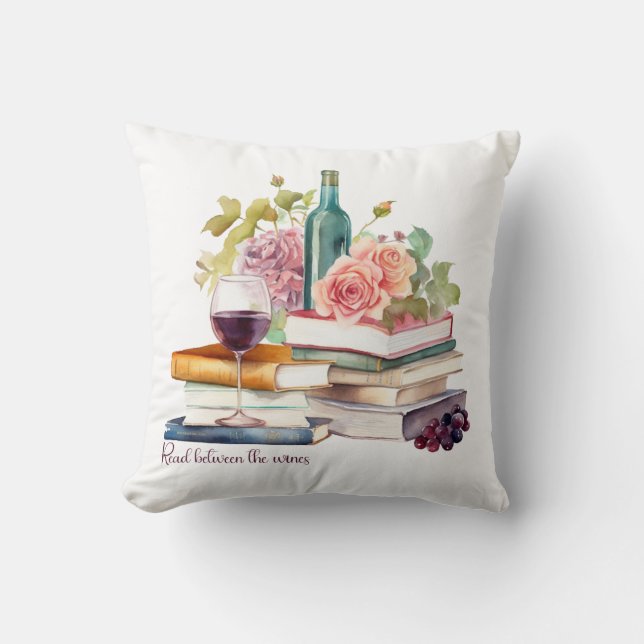Cojín Decorativo Leer entre los vinos (Anverso)