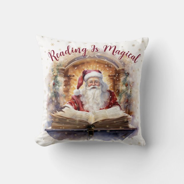 Cojín Decorativo Leer es un mágico diseño de copos de nieve (Anverso)