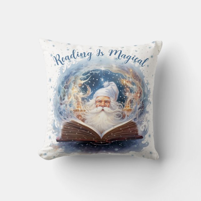 Cojín Decorativo Leer es un mágico diseño de copos de nieve (Anverso)
