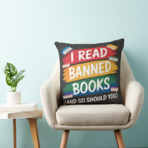 Cojín Decorativo leer libros prohibidos semana bibliotecario