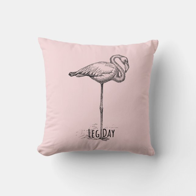 Cojín Decorativo Leg Day Elegant Flamingo Fun Fitness (Anverso)