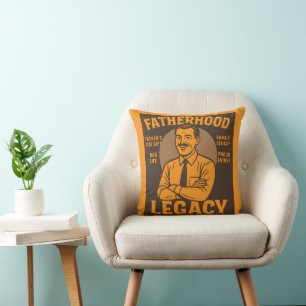 Cojín Decorativo Legado de Paternidad Vintage Día del Padre 