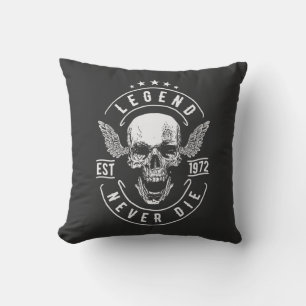 Cojín Decorativo Legend Never Die Est 1972   Idea de regalo de cump