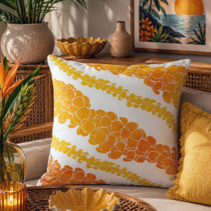 Cojín Decorativo lei de estampado hawaiano Puakenikeni