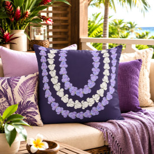 Cojín Decorativo Lei de flores de corona de estampado hawaiano