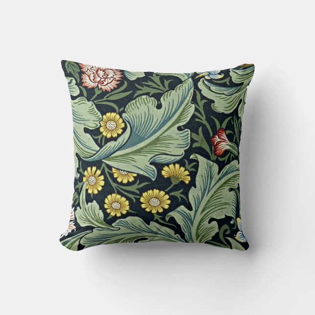 Cojín Decorativo Leicester, patrón popular de William Morris (Anverso)