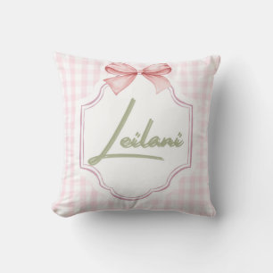 Cojín Decorativo Leilani Baby Nursery Gingham Personalizado