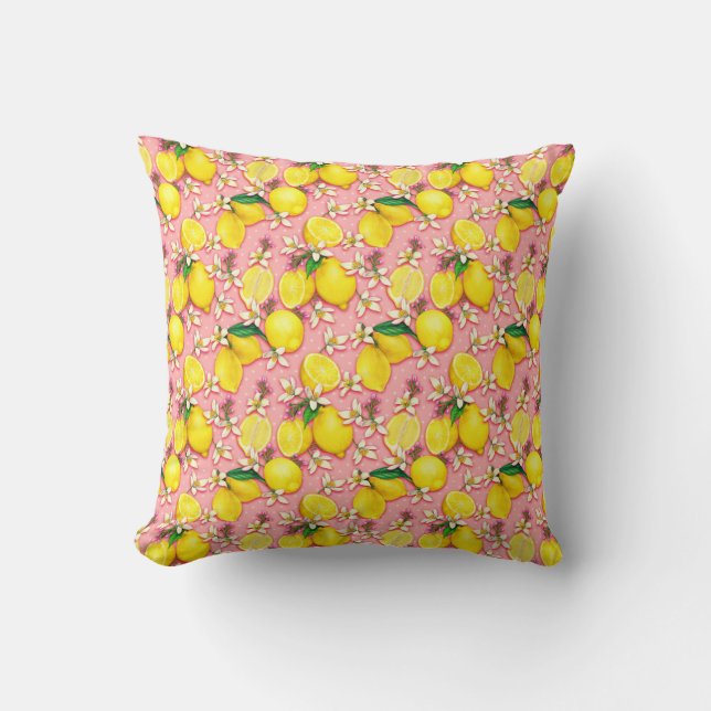 Cojín Decorativo Lemon Blossom Pink Pillow (Anverso)