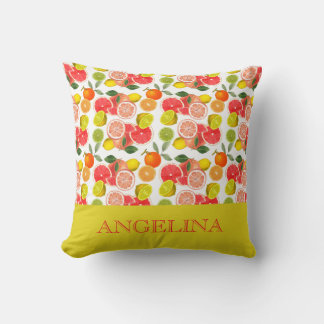 Cojín Decorativo Lemon citrus yellow Pattern 