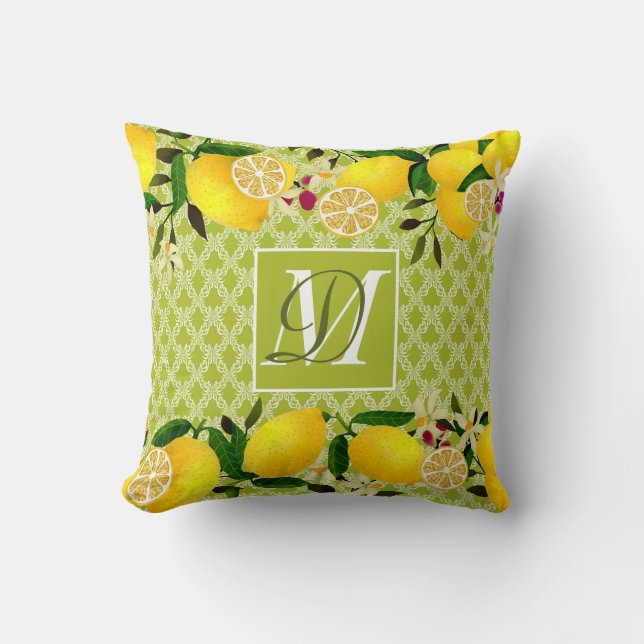 Cojín Decorativo Lemon Days Motif Green (Anverso)