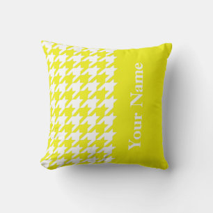 Cojín Decorativo Lemon Elegant Houndstoth con nombre