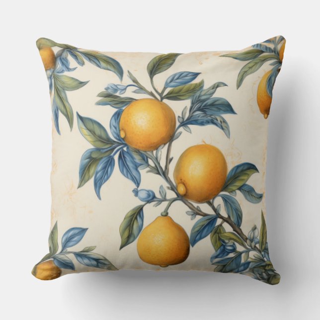 Cojín Decorativo Lemon Grove del Mediterráneo (Anverso)