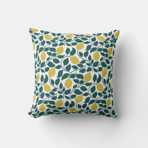 Cojín Decorativo Lemon & Leaf Estampado Totalmente Dibujado a Mano