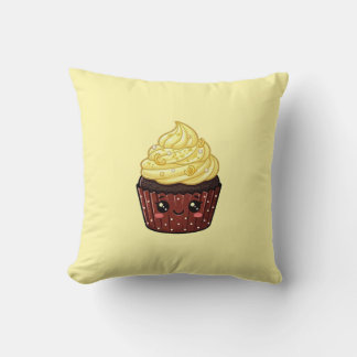 Cojín Decorativo Lemon Swirl Icing Cupcake Kawaii Cushion Pillow